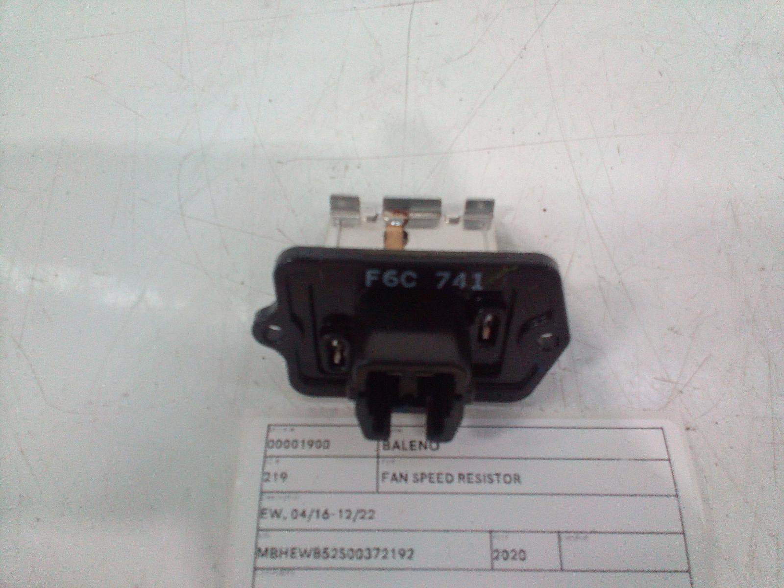 View Auto part Fan Speed Resistor Suzuki Baleno 2020