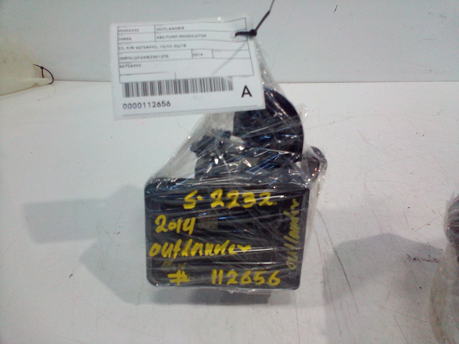 2014 Mitsubishi Outlander Abs Pump/Modulator View Auto part Abs Pump/Modulator Mitsubishi Outlander 2014