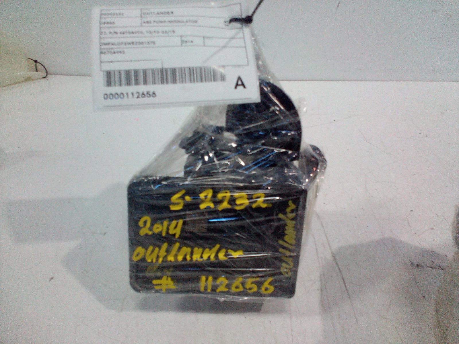 2014 Mitsubishi Outlander Abs Pump/Modulator View Auto part Abs Pump/Modulator Mitsubishi Outlander 2014