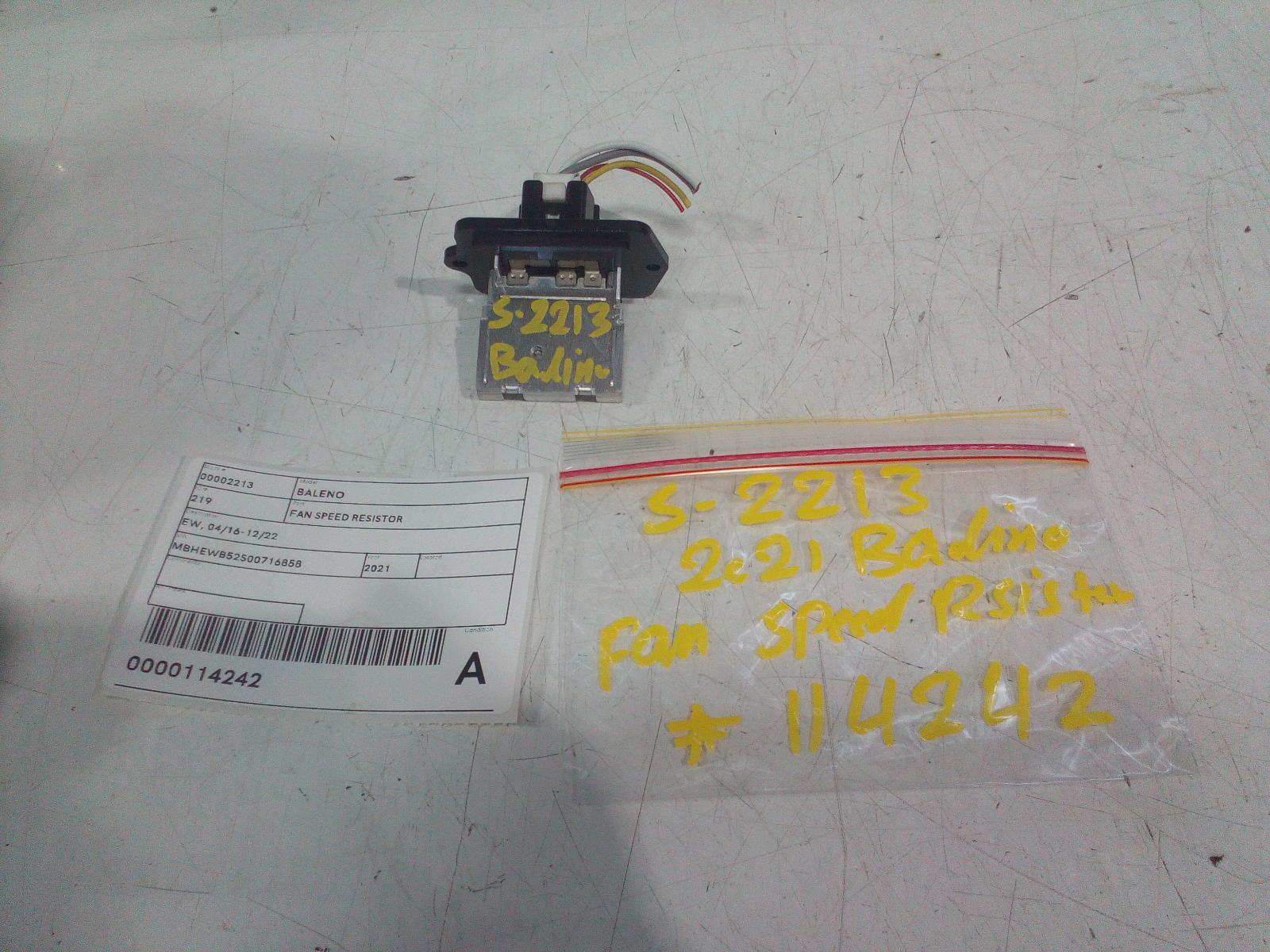 View Auto part Fan Speed Resistor Suzuki Baleno 2021