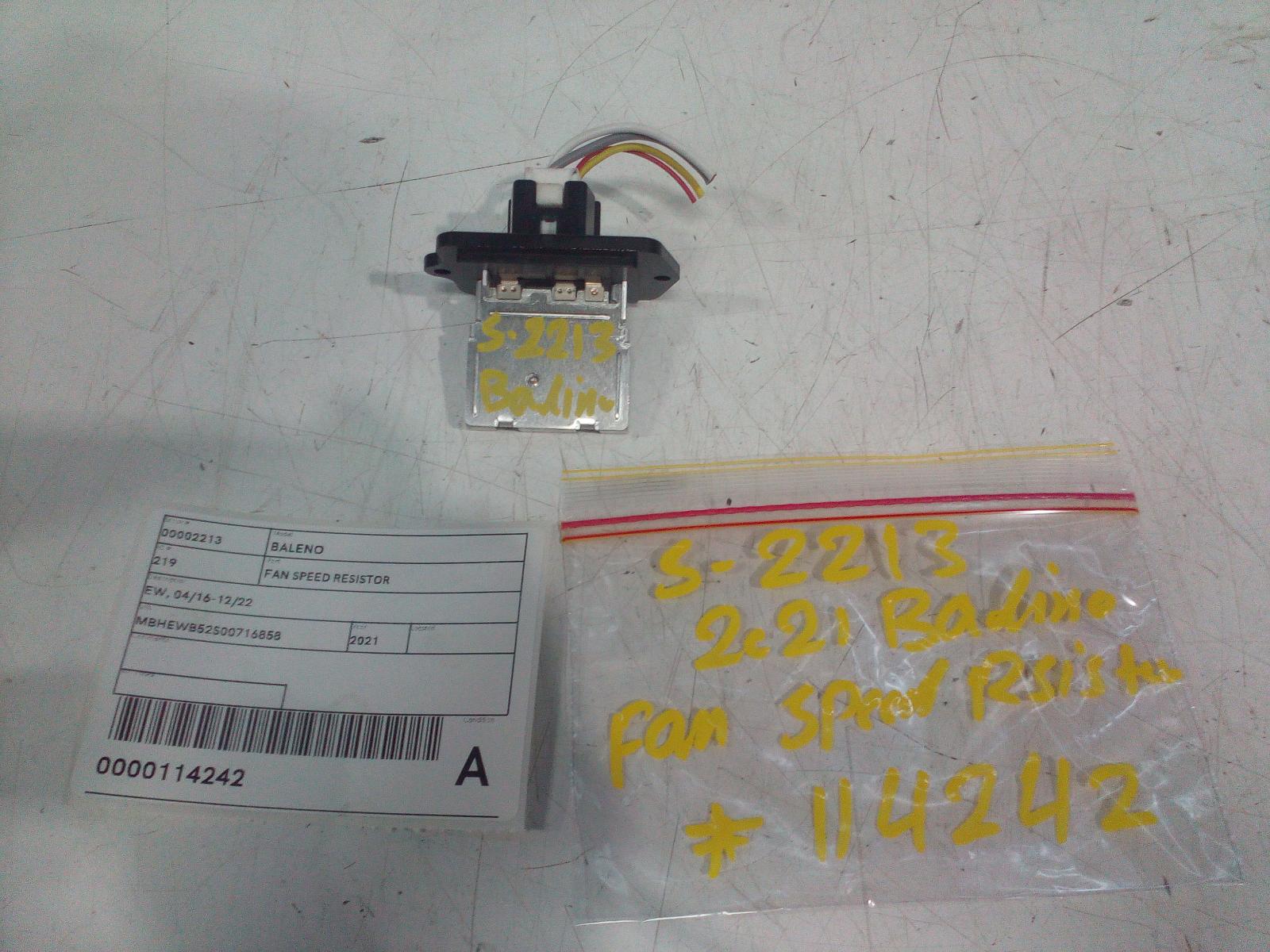 View Auto part Fan Speed Resistor Suzuki Baleno 2021