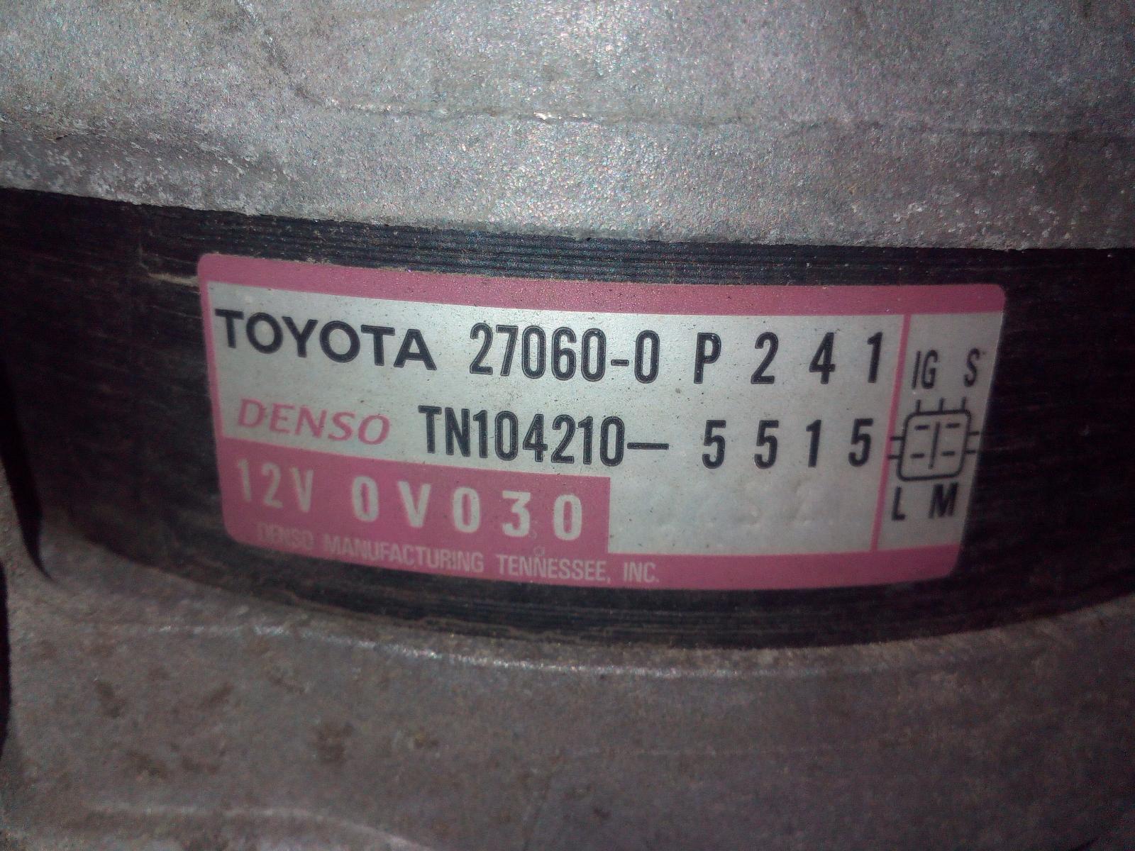 View Auto part Alternator Toyota Kluger 2015
