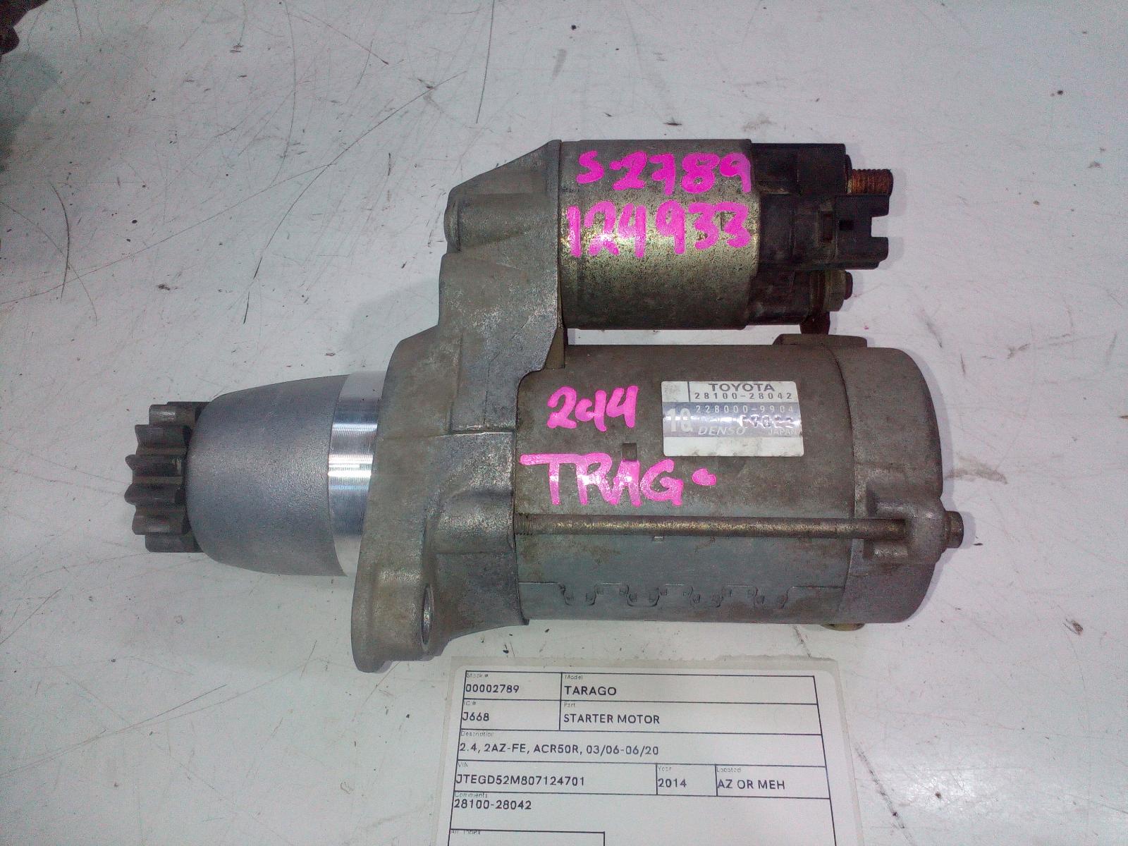 View Auto part Starter Toyota Tarago 2014