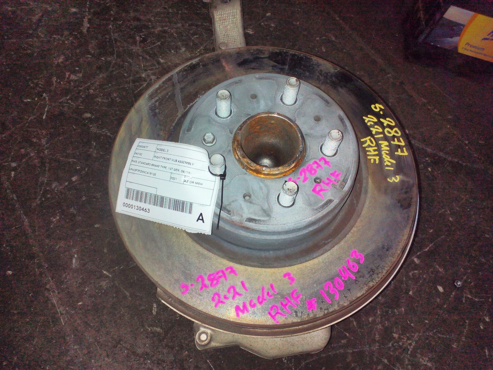 View Auto part Right Front Hub Assembly Tesla Model 3 2021